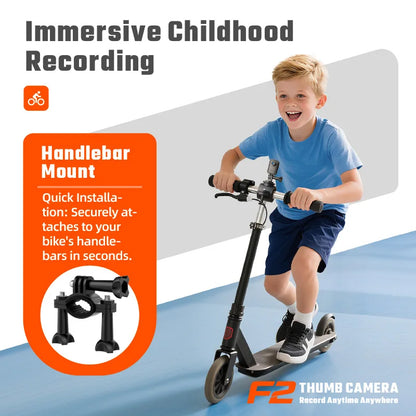 Kids HD 1080p Action Camera – 1.44" Thumb-Size, Rechargeable, MicroSD Support, CE Certified