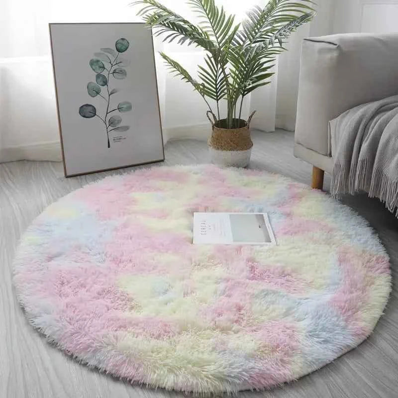 Ultra Soft Plush Round Rug Mat - Fluffy White Carpet for Living Room, Home Decor and Bedroomr, Bedroom and Kids Room