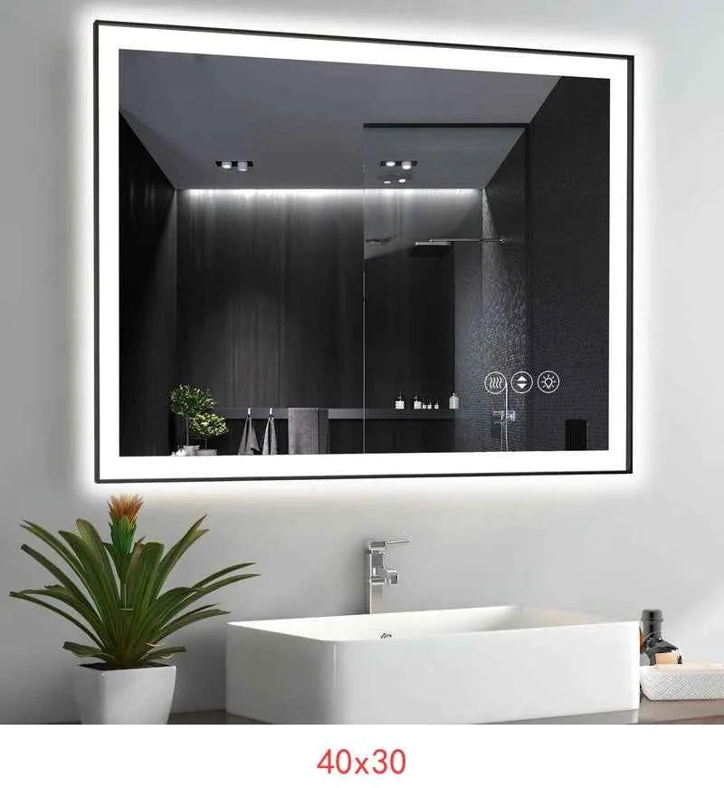 72x36 Inch Frameless Smart LED Bathroom Mirror with Touch Control and Anti-Fog Feature
