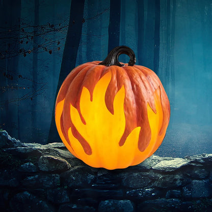 5Pcs Halloween Pumpkin Lantern Battery Operated Jack O Lantern Flame Lighted Pumpkin Party Favor for Halloween Home Decoration