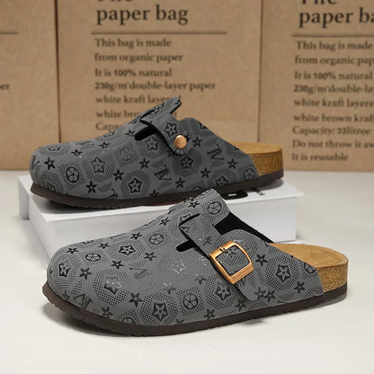 Birkenstock Slippers for Men 2025 New Trendy Brand Outdoor Wear Non-Slip Wear-Resistant Slip-On Cork Couple Closed-Toe Half Slip