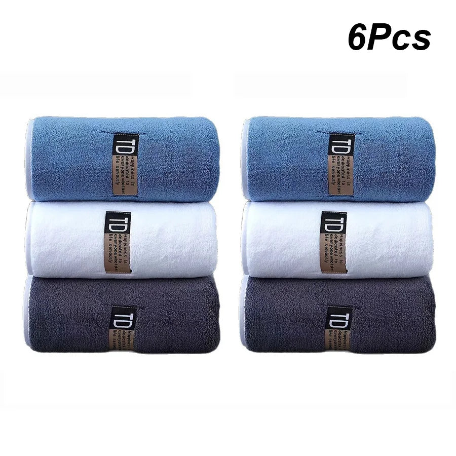 Thickened Microfiber Towel Set, 6-Pack 40x80cm
