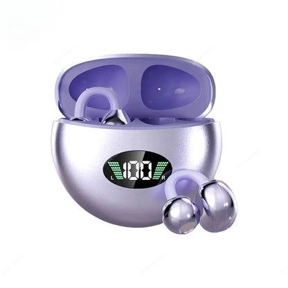 Premium Clip-On Wireless Earbuds – HiFi Sound, 32H Battery, 360° ACS, Touch Control & Mic