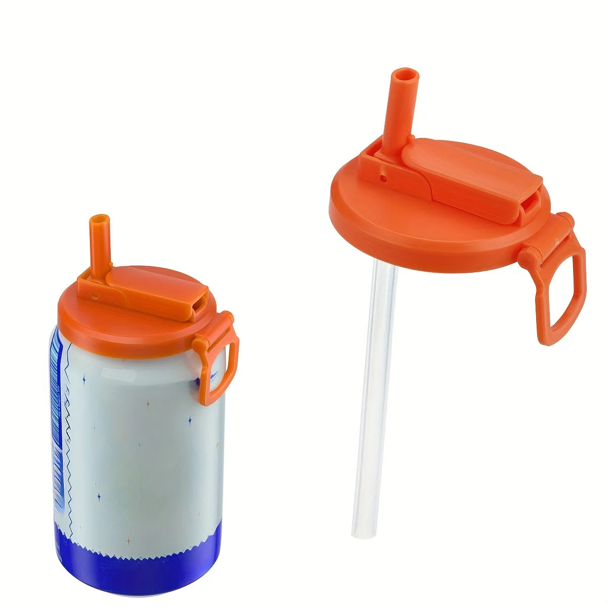 Creative Soda Can Seal Cover Contrasting Color Silicone Soda Lids with Straws Outdoor Picnics Portable Beverage Soda Tank Cover