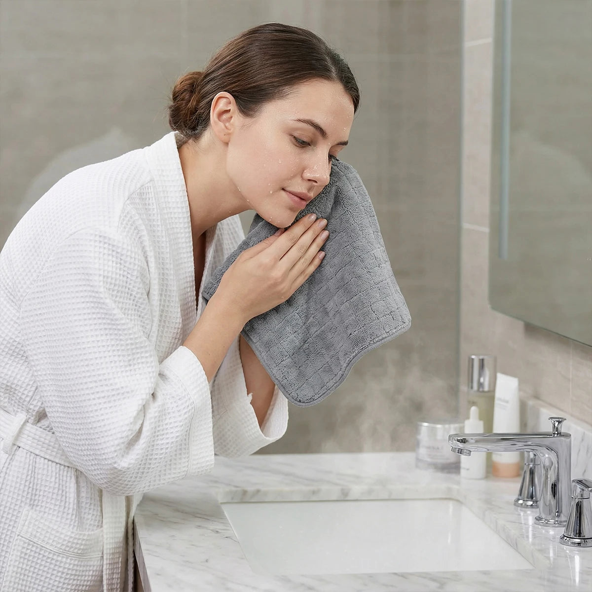 6-Piece Towel and Bath Towel Set, 2 Bath Towels + 2 Hand Towels