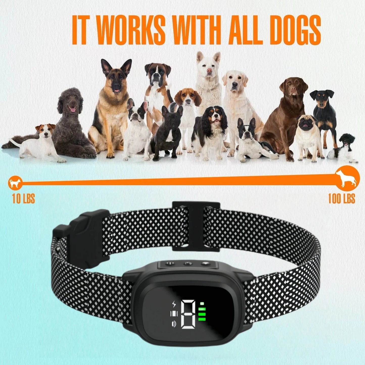 Waterproof Rechargeable Anti-Bark Dog Training Collar — Vibration Mode