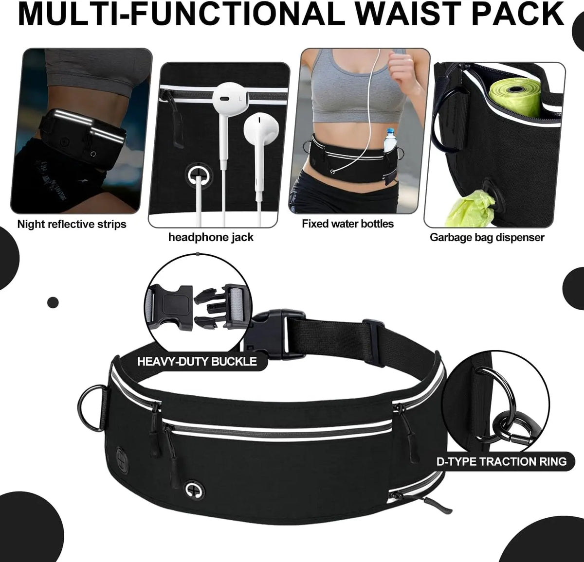 Hands-Free Running Dog Leash, Shock-Absorbing