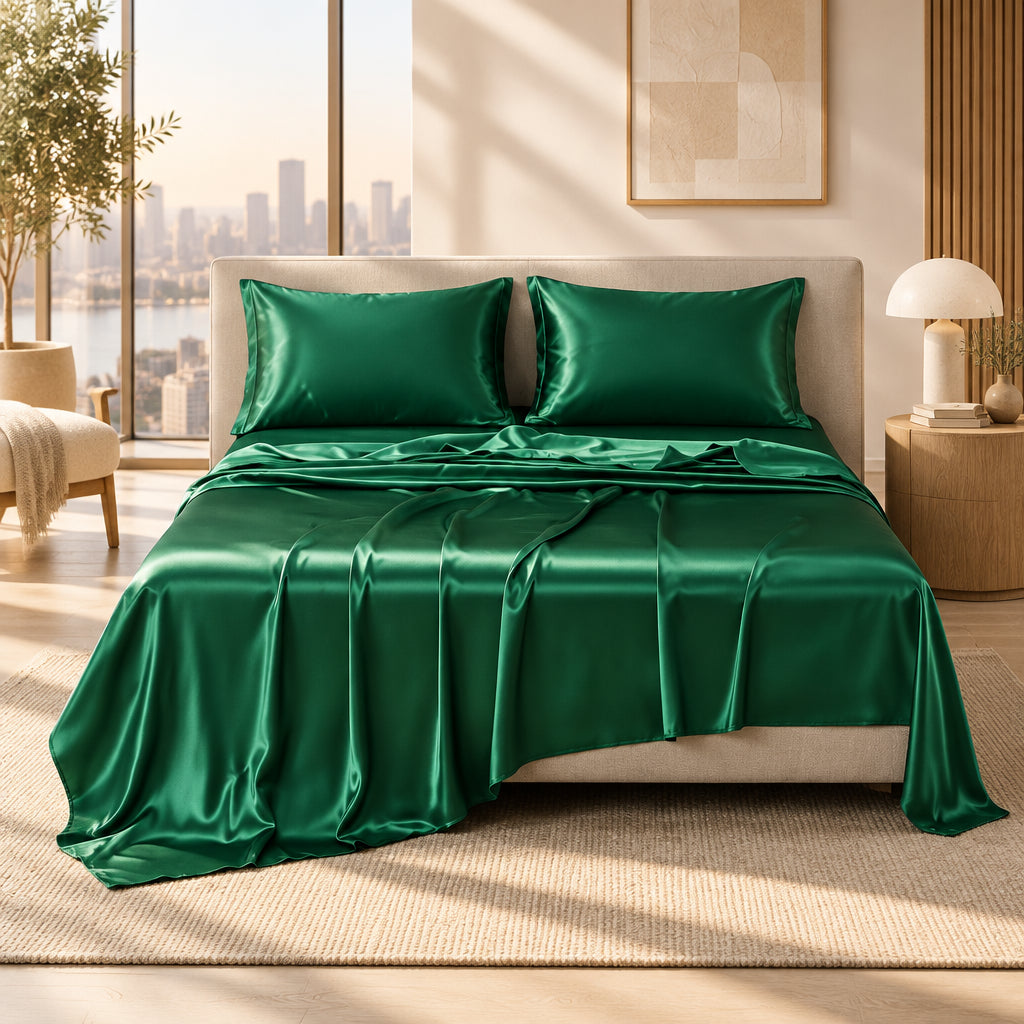 Cooling Satin-Look Flat Sheet | Solid Color Bedding