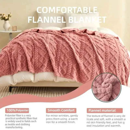 1PC Cozy Flannel Throw For Bed, Couch, Travel, And Outdoor Use - Versatile, Extra Warm, And Air-Conditioning Friendly Wrap