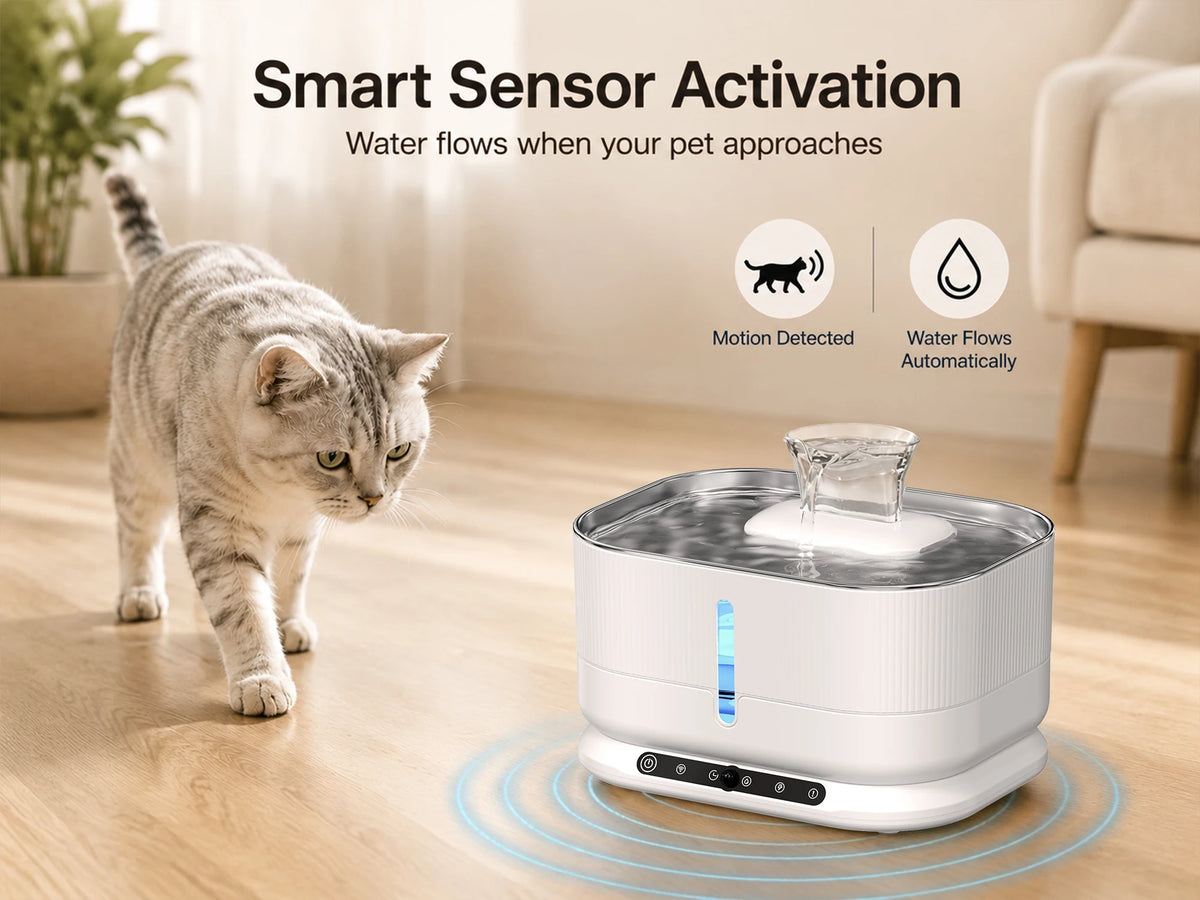 Cordless Cat Water Fountain, 3.5L Rechargeable