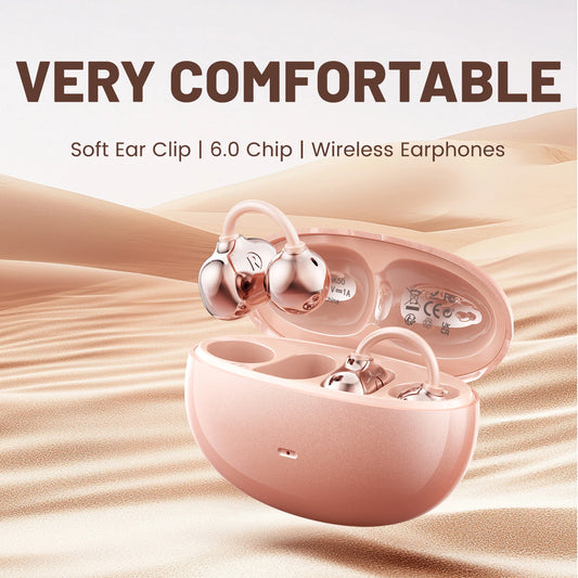 SK50 Open Ear Clip Headphones – Bluetooth 6.0, HiFi Sound, 36H Playtime, Built-in Mic
