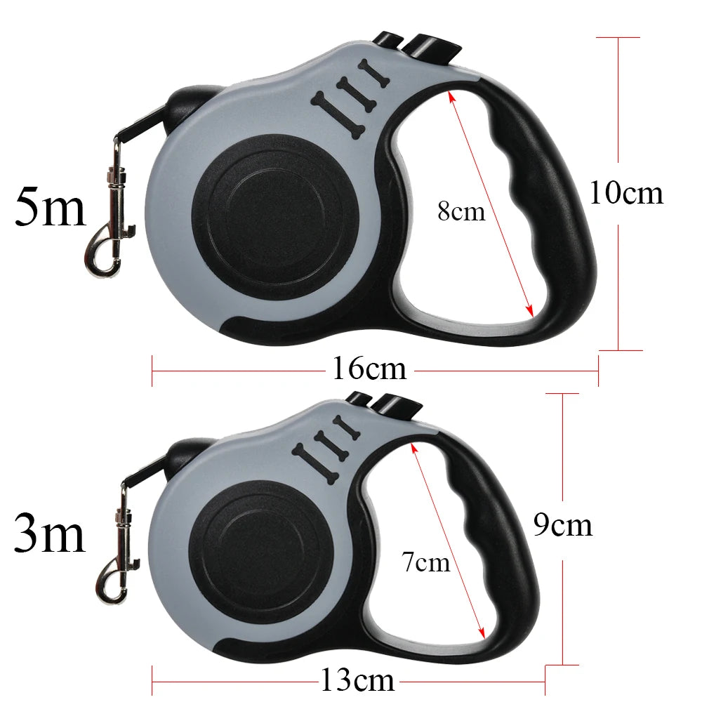 Retractable Dog Leash — Strong Nylon 3m/5m Lead for Small, Medium & Large Dogs & Cats