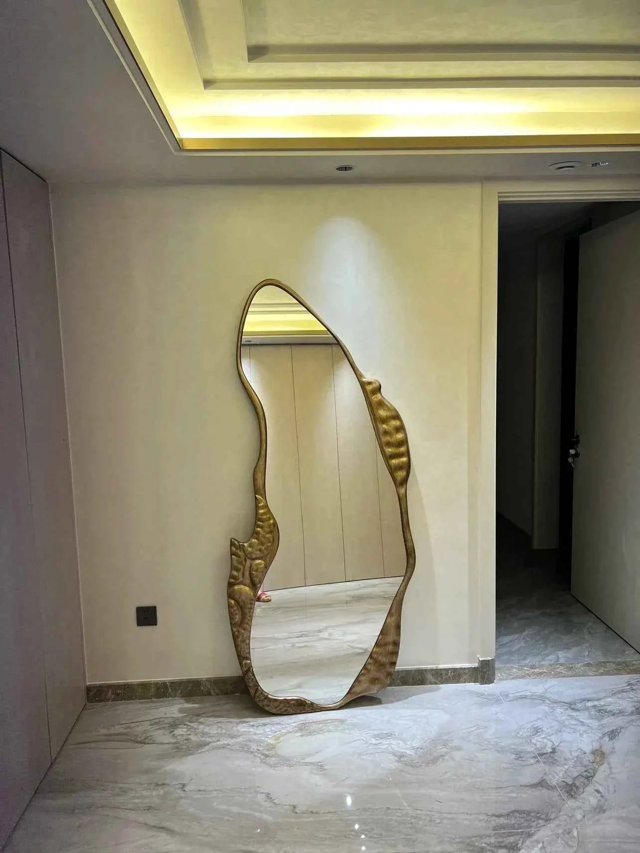 Modern Large Designer Mirror Quality Nordic Gold Big Standing Floor Mirror Full Body Aesthetic Espejos Decorativos Home Decor