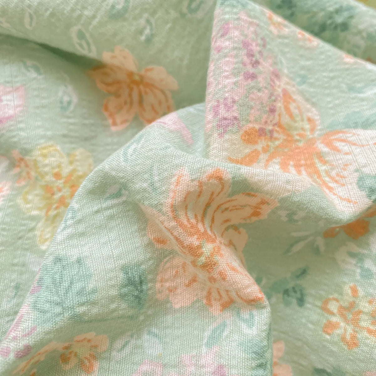 Green Floral Fitted Bed Sheet | Single, Queen, King