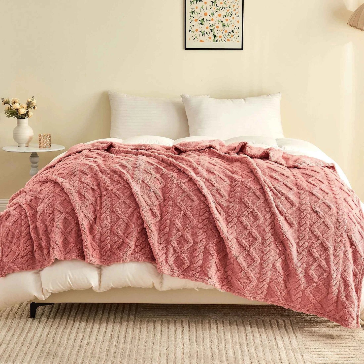 1PC Cozy Flannel Throw For Bed, Couch, Travel, And Outdoor Use - Versatile, Extra Warm, And Air-Conditioning Friendly Wrap