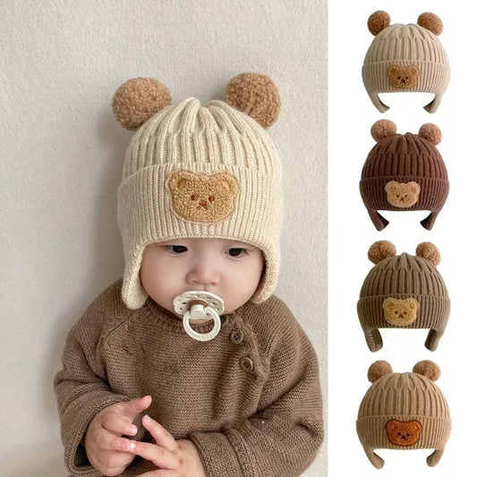 Wool Bear Ear Protection Winter Hat