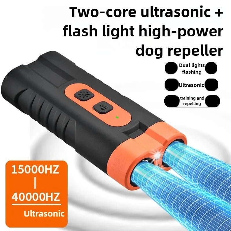 Dual-Head USB Rechargeable Ultrasonic Dog Repeller