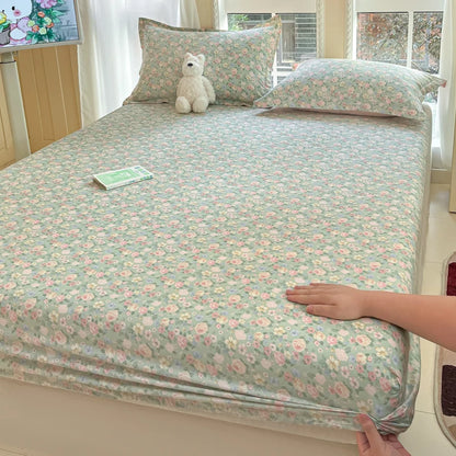 Fashion Flower Print Fitted Sheet, 100% Cotton