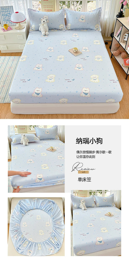 100% Cotton Cute Bear Print Bed Sheet, All Sizes
