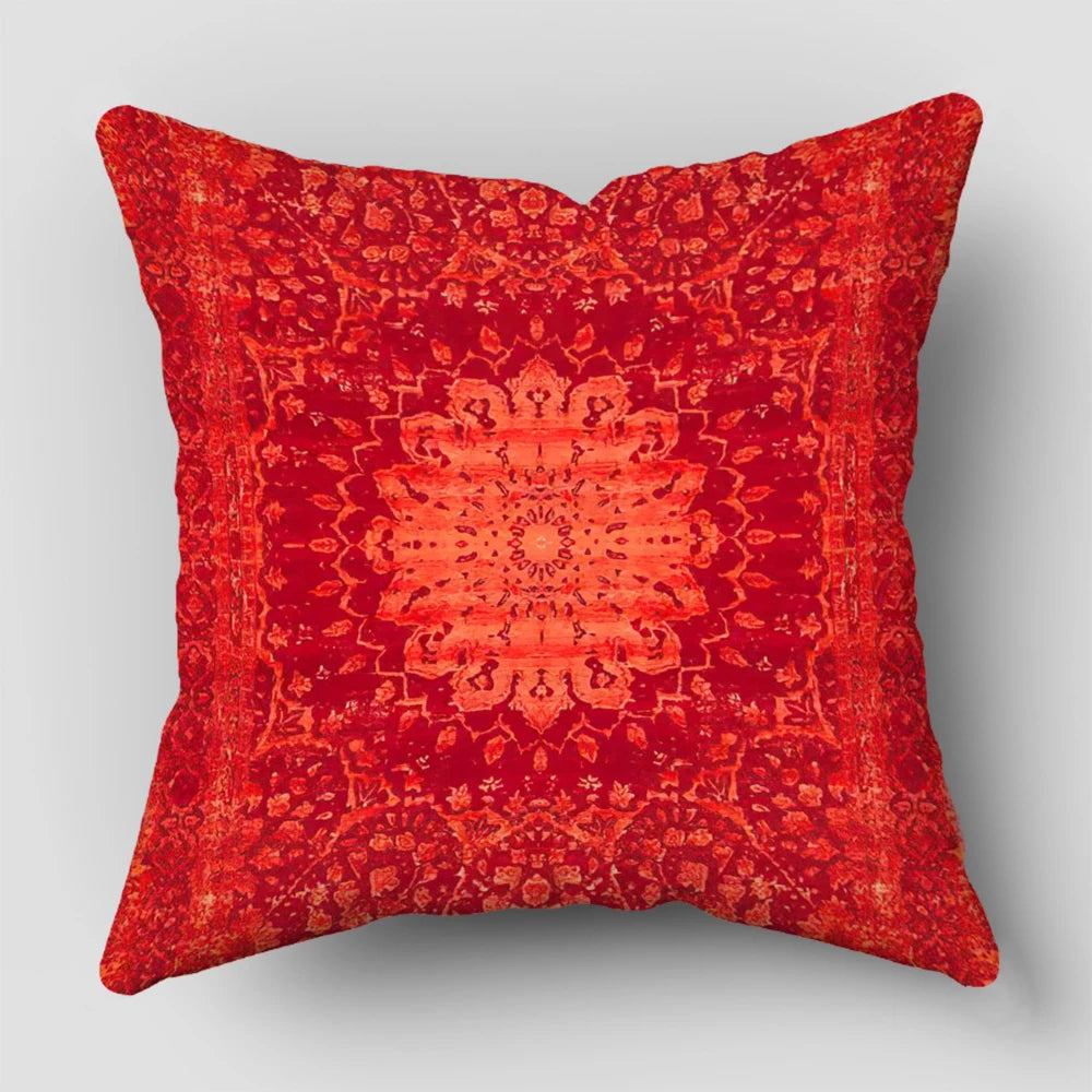 Persian Rug Pattern Cushion Cover, Two-Sided Plush