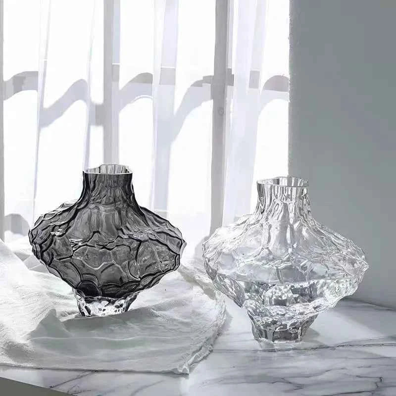 Vase in The Ancient Style Canyon Glass Thickened Creative Senior Sense of Home Decoration Valley Flower