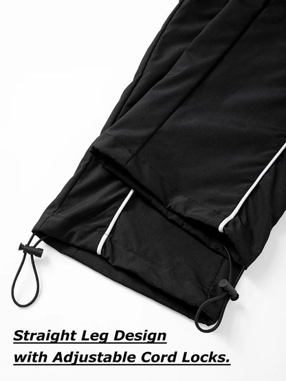 Men's Trendy Sporty Pants with Lines Gym Workout Running Trousers with Side Pockets Athletic Quick-Dry Breathable Sweatpants