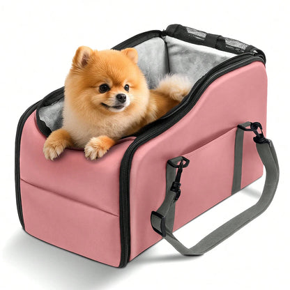 Portable Pet Car Seat with Safety Leash, Up to 12 lbs