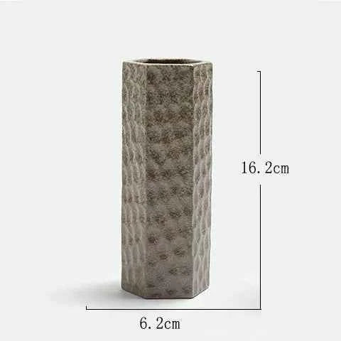 Japanese Zen Vintage Ceramic Vase Dried Flower Arrangement Flower Craft Ornament Table Top Irregular Threaded Vase Ornament Gift