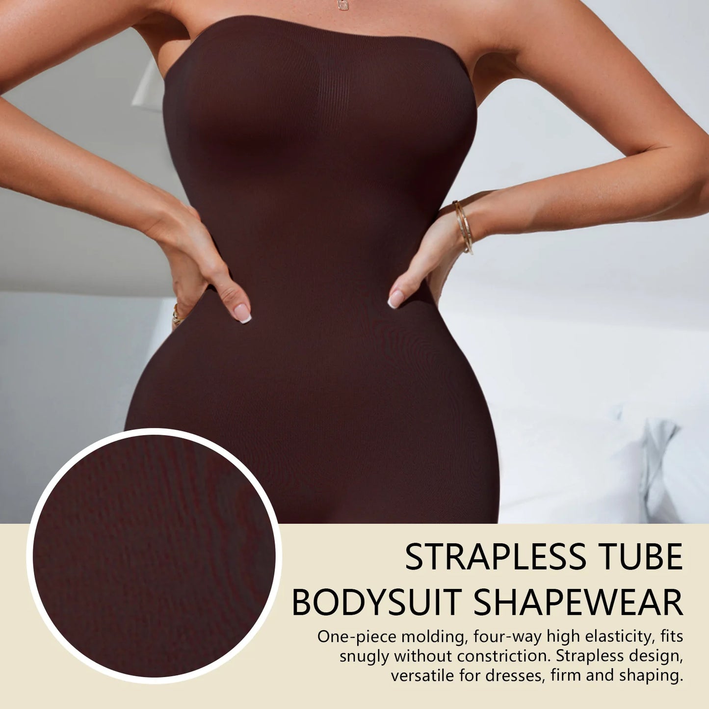 Women's Strapless Shirred Jumpsuit — Soft Breathable Summer Romper