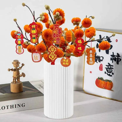 Nordic Plastic Small Vase for Tabletop Home Flower Living Room Decor Decoration Table Ornaments Circle Flower Arrangement Vase