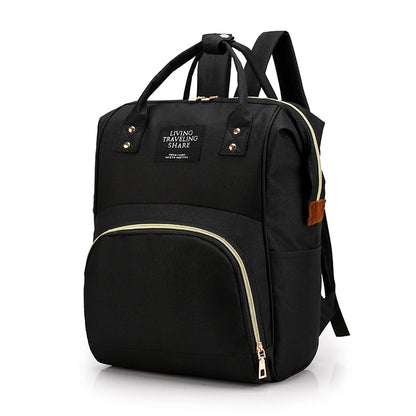 Large Capacity Canvas Diaper Bag, Thermal Insulation