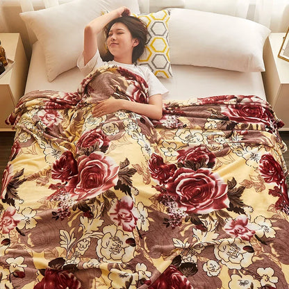 Lightweight Flannel Blanket Soft Skin-friendly Throw Blanket for Couch Living Room Bedroom Car, All Season Decorative Blanket