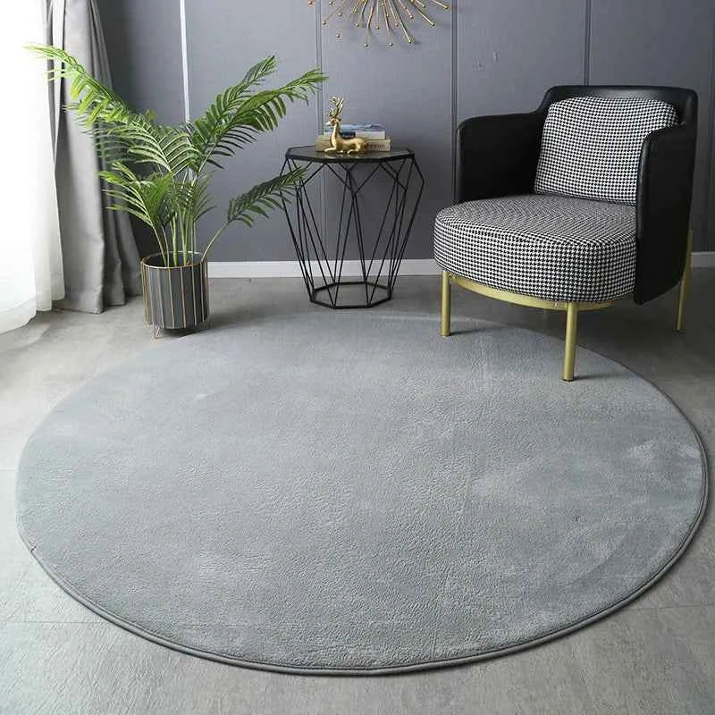 Round Thickened Coral Velvet Carpet Soft Bedroom Mats Bed Full Living Room Rugs Tatami Mat Computer Desk Balcony  Blanket