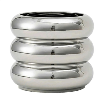 Ceramic Flower Vase Plants Holder Planter Decors Cosmetics Lipstick Bud Vase Flower Pot Makeup Brush Holder for Bathroom Dresser