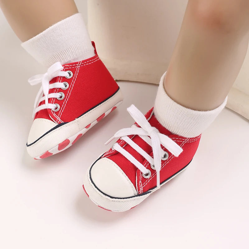 0-18 Months Baby Canvas Classic Sports Shoes Newborn Boys and Girls Printed Star First Walkers Shoes Infant Anti slip Baby Shoes