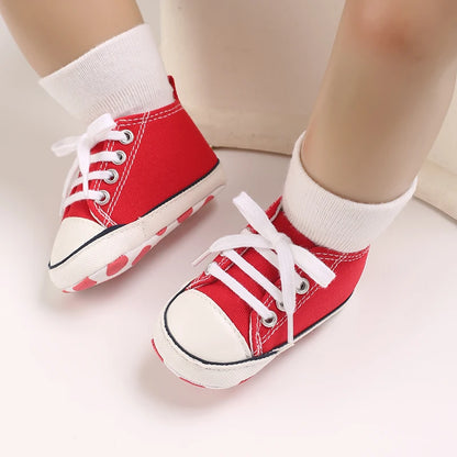 0-18 Months Baby Canvas Classic Sports Shoes Newborn Boys and Girls Printed Star First Walkers Shoes Infant Anti slip Baby Shoes