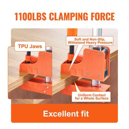 Bar Clamps 2Pcs 50" Parallel Clamp Set F Clamp with 1100lbs Load Limit High-Strength Plastic and Carbon Steel Wood Clamp