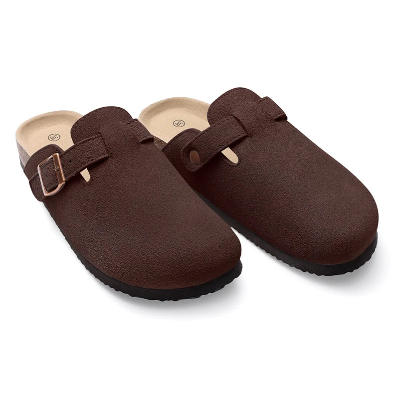 SmilePoP Fashion Men Cork Sandals Summer Men Beach Sandals With Adjustable Buckle Outdoor Nonslip Men Flat Sandals Slip On Slide