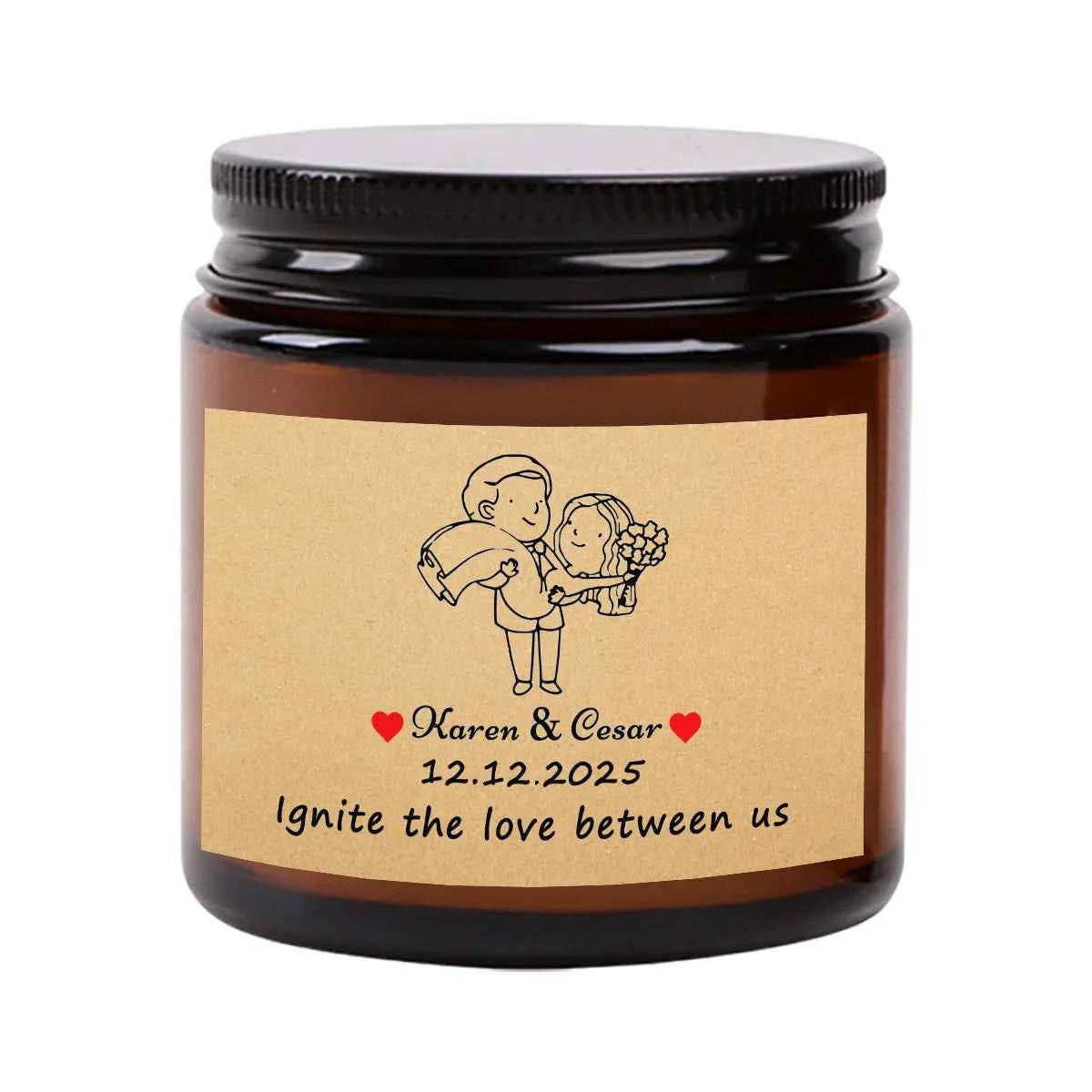 2.4-ounce custom souvenir personalized scented candles, an excellent gift for birthday parties and weddings.