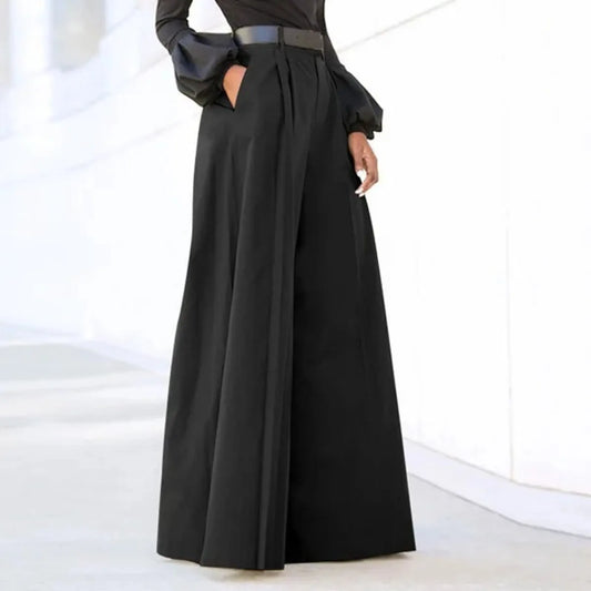 Pantalon Palazzo Femme Été Automne Imprimé Court Ample en Coton avec Poches Style Boyfriend