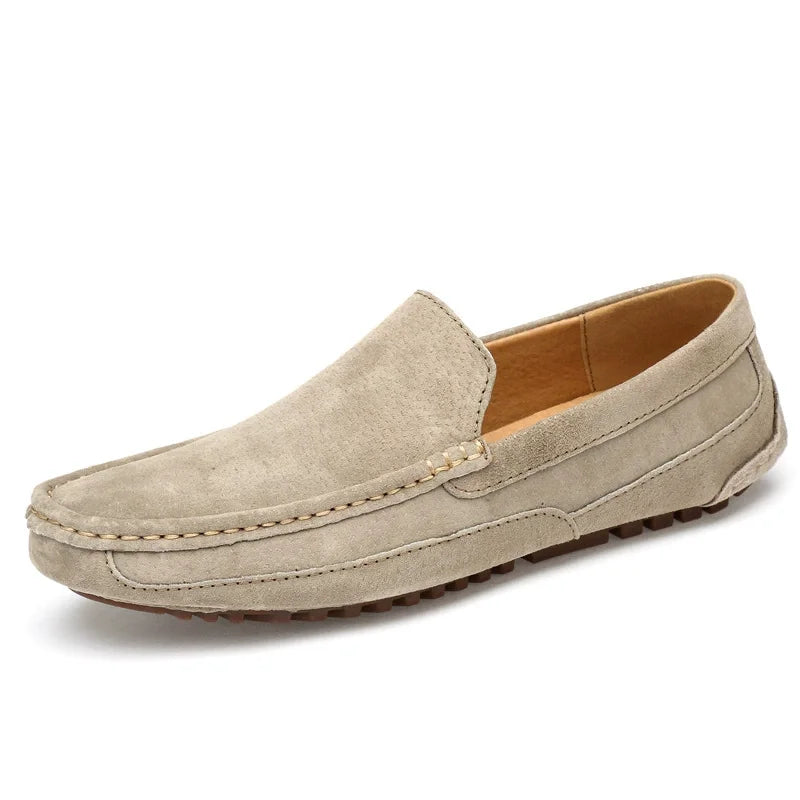 Men's Suede Leather Loafers | Lightweight Luxury Moccasins Handmade Slip-On
