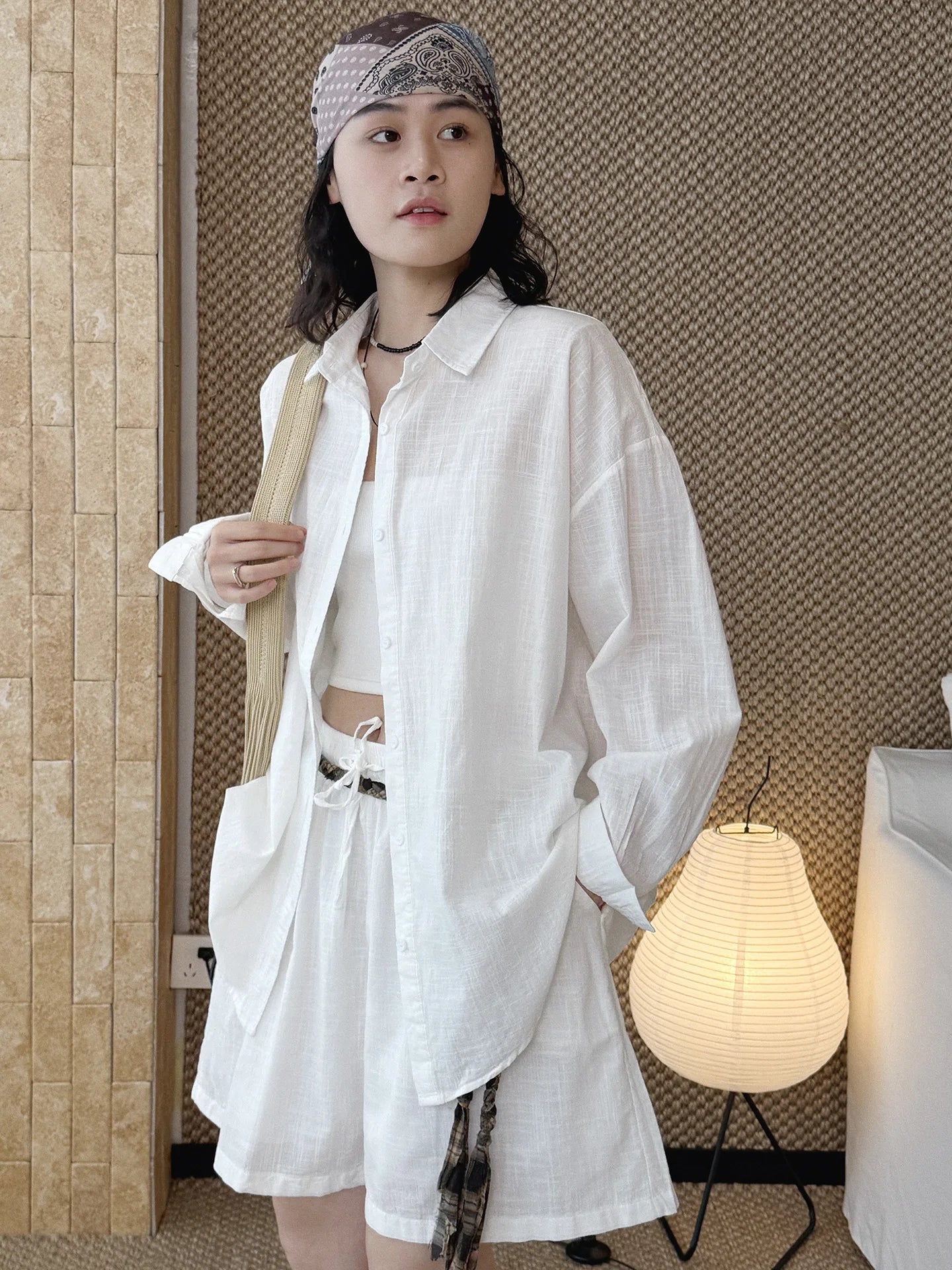 Women's Casual Solid Lapel Long Sleeve Loose Shirt — Spring Summer Blouse