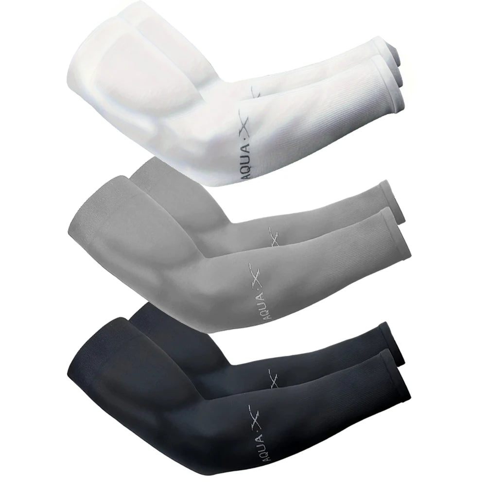 3Pairs Fashion Sun Ice Silk Sleeves Unisex Summer Sun Protection Arm Sleeves Suitable for Outdoor Riding, Driving, Fishing