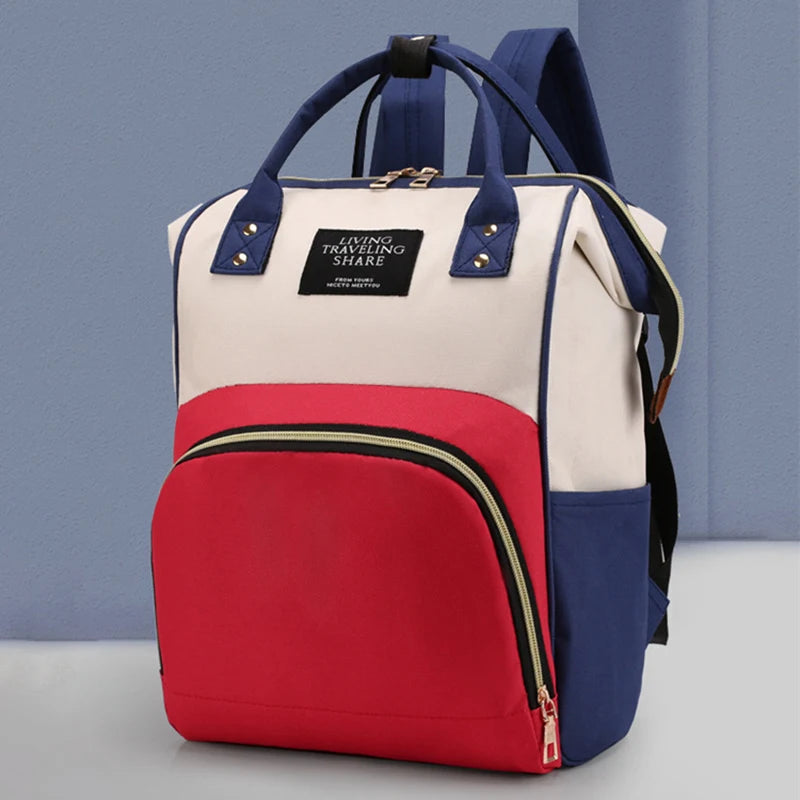 Large Capacity Canvas Diaper Bag, Thermal Insulation
