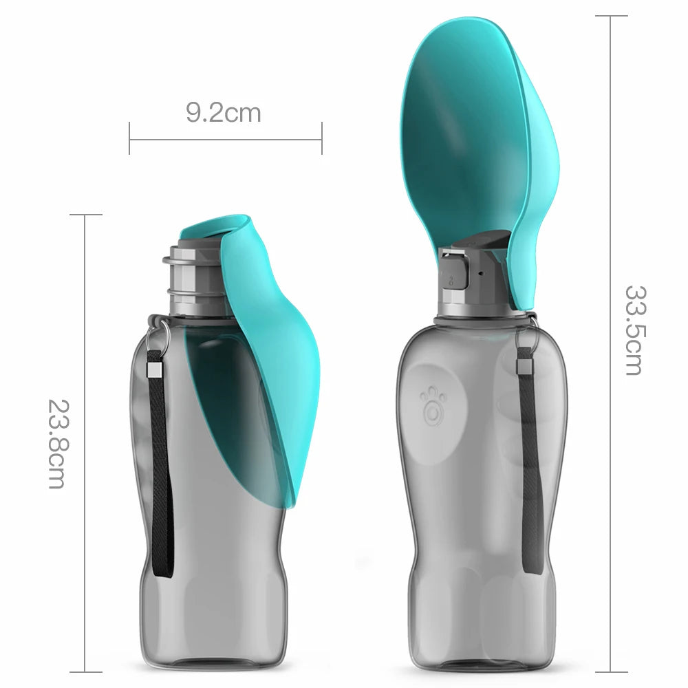800ml Portable Dog Water Bottle with Fold-Out Bowl
