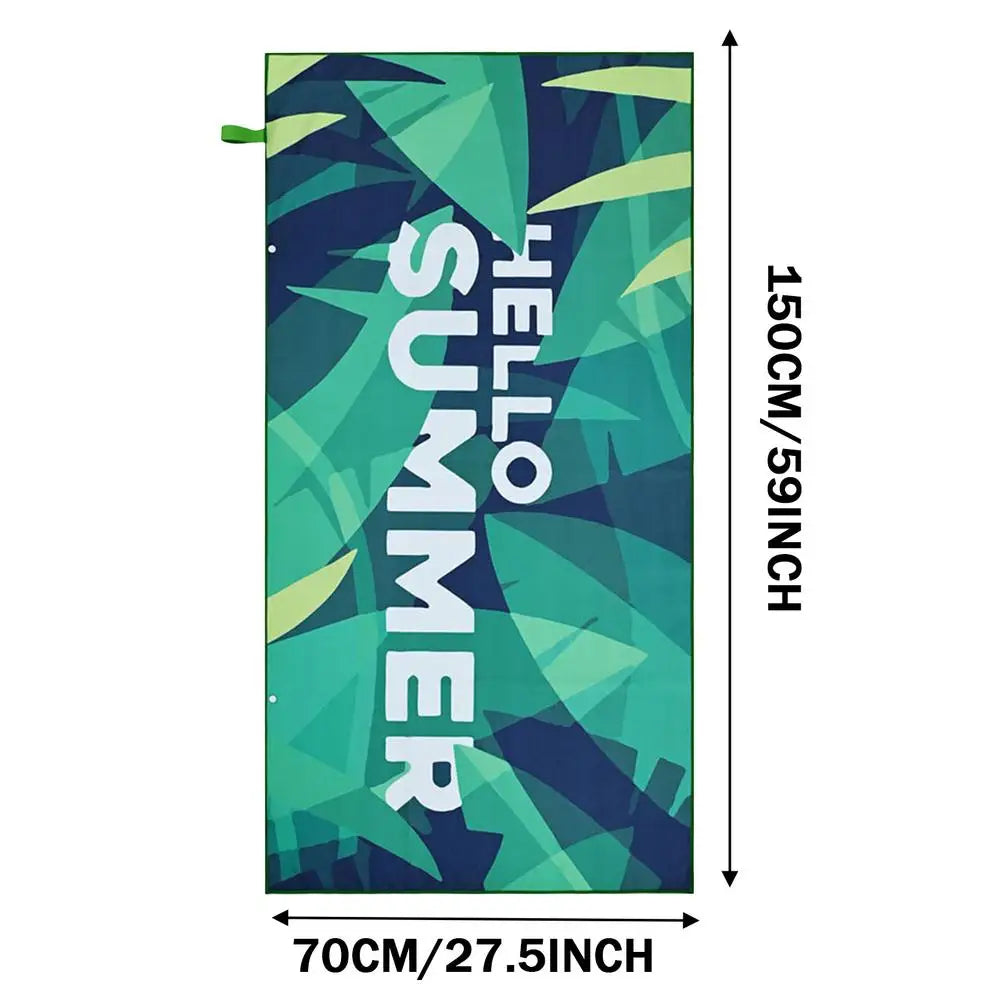 Microfiber Camping Towel 59 X 27.5 Inch Sand Proof Quick Dry