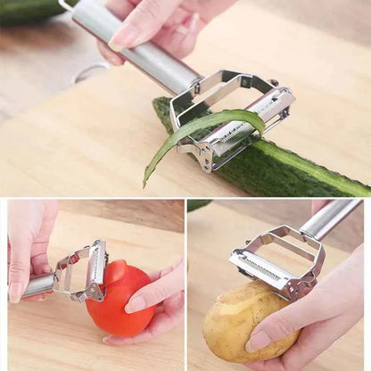 4 in 1 Stainless Steel Multi-function Peeler Slicer Vegetable Fruit Potato Cucumber Grater Portable Sharp Kitchen Accessory Tool