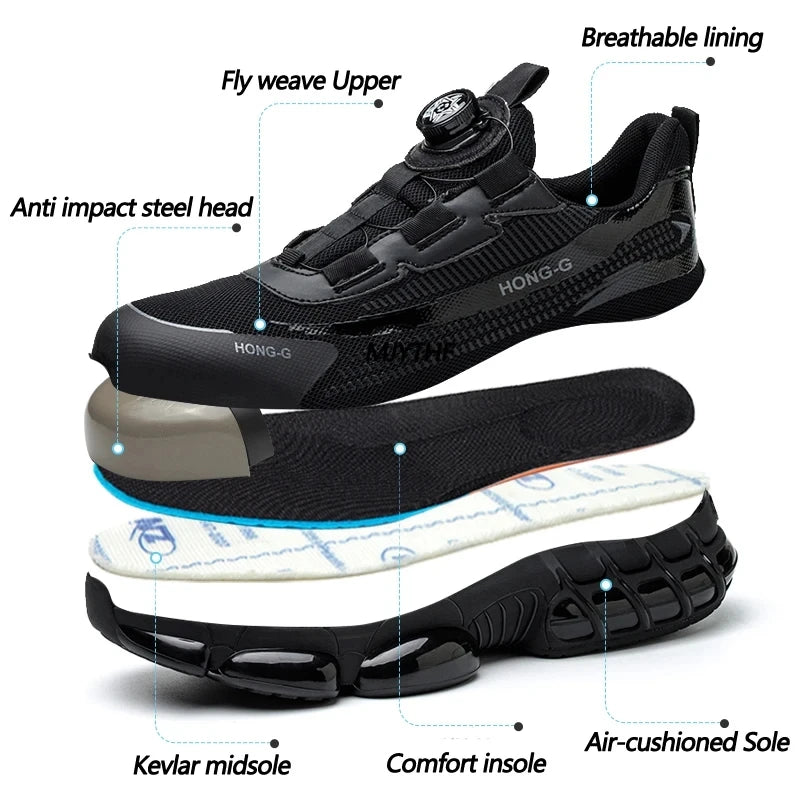 Men’s Safety Work Shoes — Steel Toe, Puncture-Proof & Anti-Smash