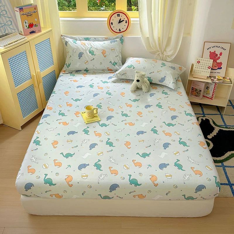 Kawaii Dinosaur Fitted Sheet | Kids Mattress Cover