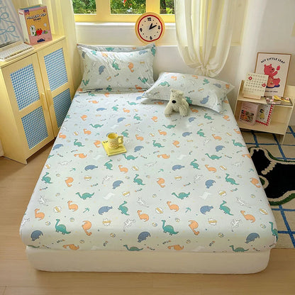 Kawaii Dinosaur Fitted Sheet | Kids Mattress Cover